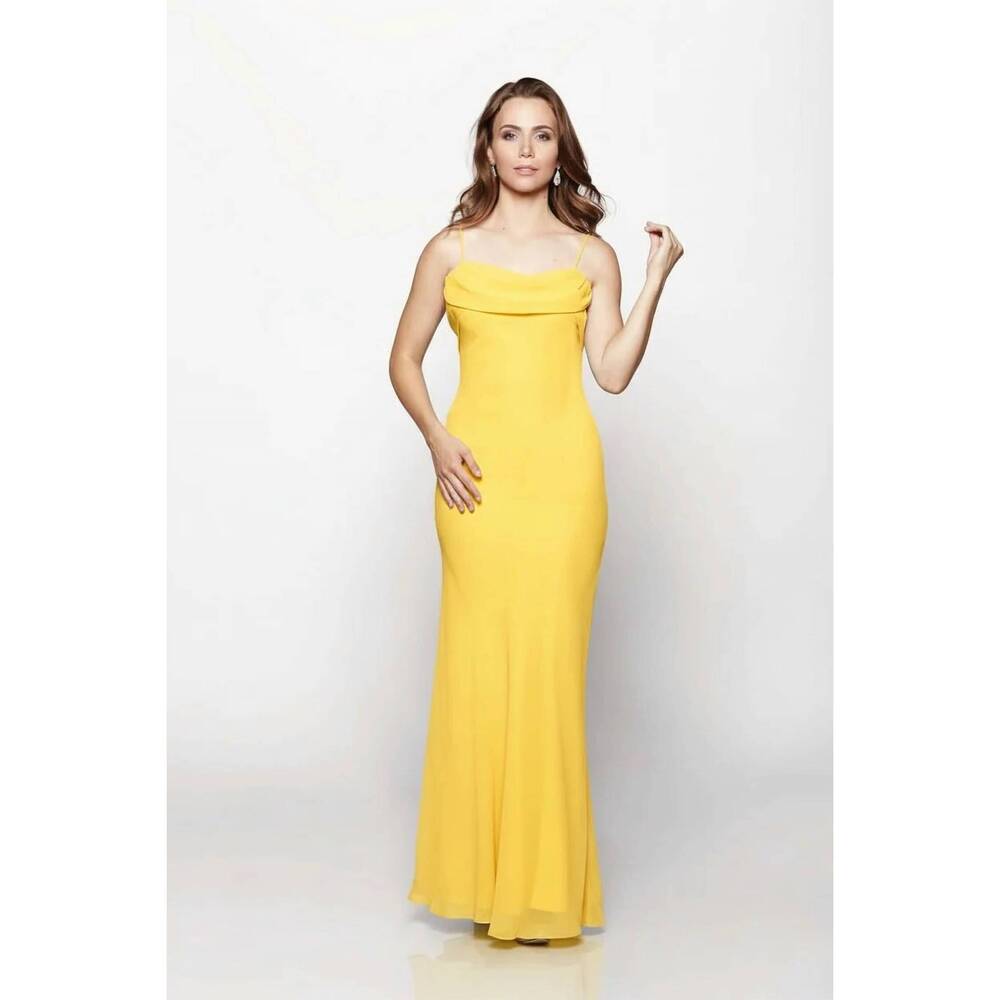 NEW LAST DRESS flowing muse gown in banana